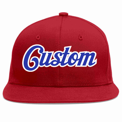 Custom Red Royal-White Casual Sport Baseball Cap