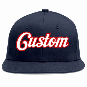 Custom Navy White-Red Casual Sport Baseball Cap