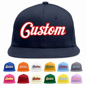 Custom Navy White-Red Casual Sport Baseball Cap