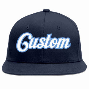 Custom Navy White-Light Blue Casual Sport Baseball Cap