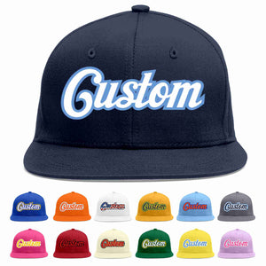 Custom Navy White-Light Blue Casual Sport Baseball Cap