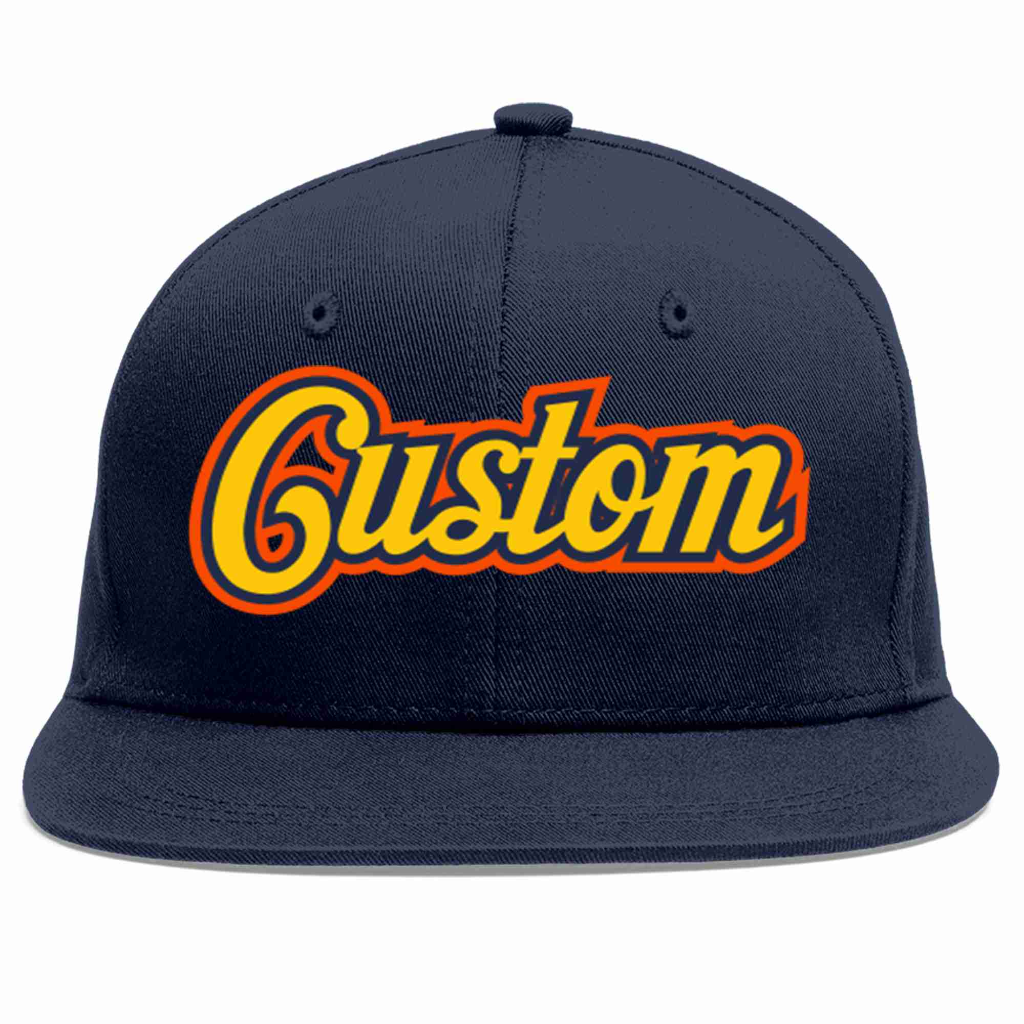 Custom Navy Gold-Navy Casual Sport Baseball Cap