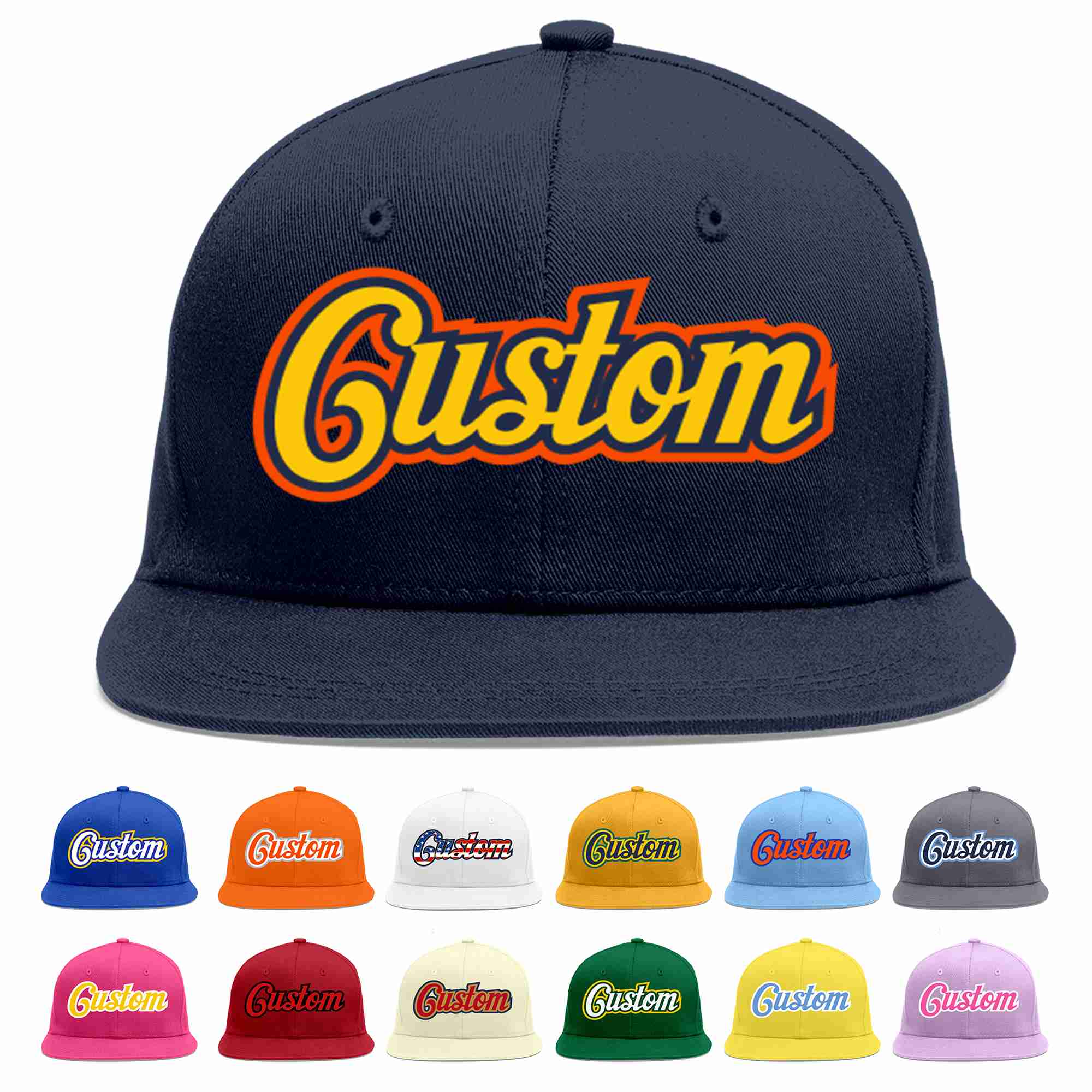 Custom Navy Gold-Navy Casual Sport Baseball Cap