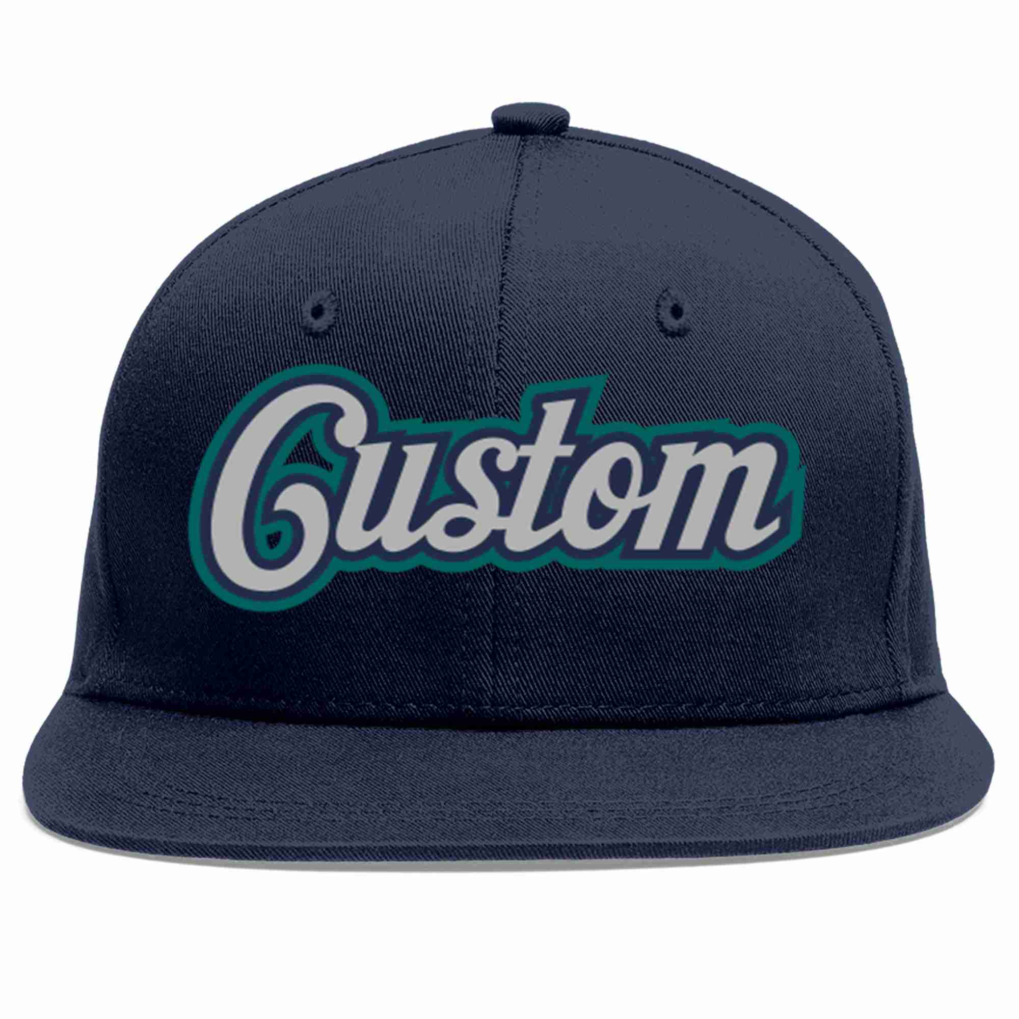 Custom Navy Gray-Navy Casual Sport Baseball Cap