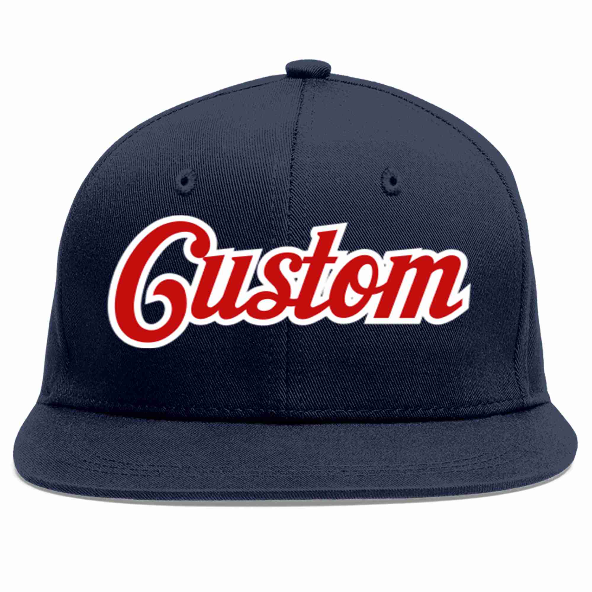 Custom Navy Red-White Casual Sport Baseball Cap