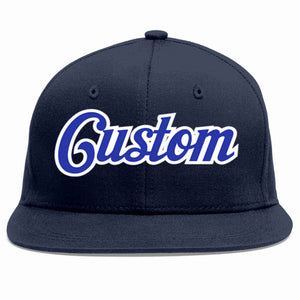 Casquette de baseball sport décontractée bleu marine-blanc personnalisée