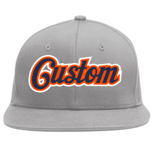 Casquette de baseball sport personnalisée gris marine-orange Flat Eaves