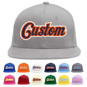 Casquette de baseball sport personnalisée gris marine-orange Flat Eaves