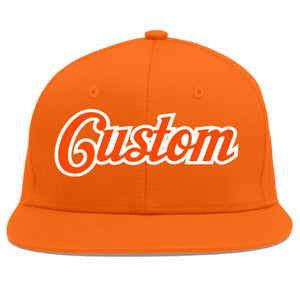 Casquette de baseball sport personnalisée Orange Orange-Blanc Flat Eaves