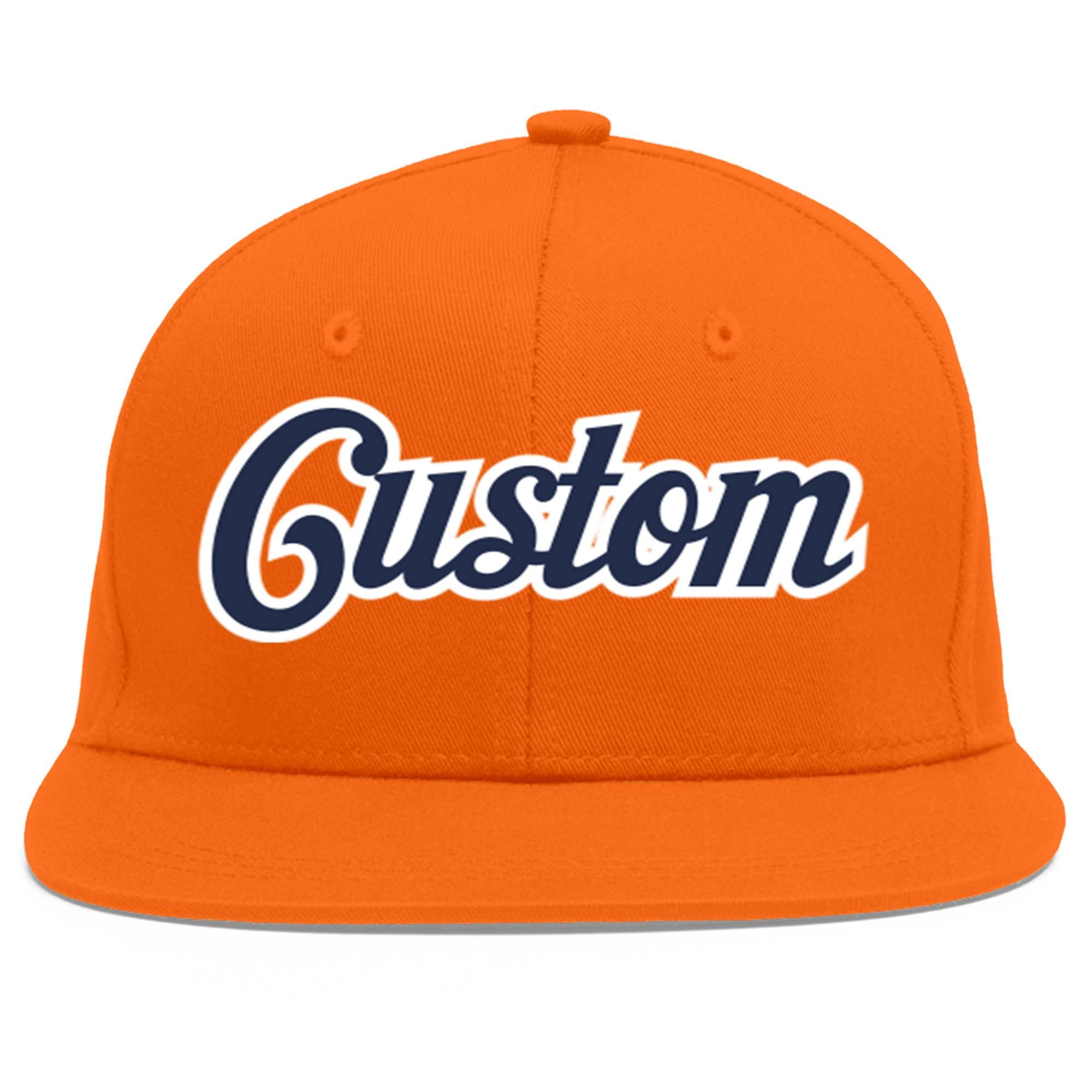 Casquette de baseball sport personnalisée orange marine-blanc