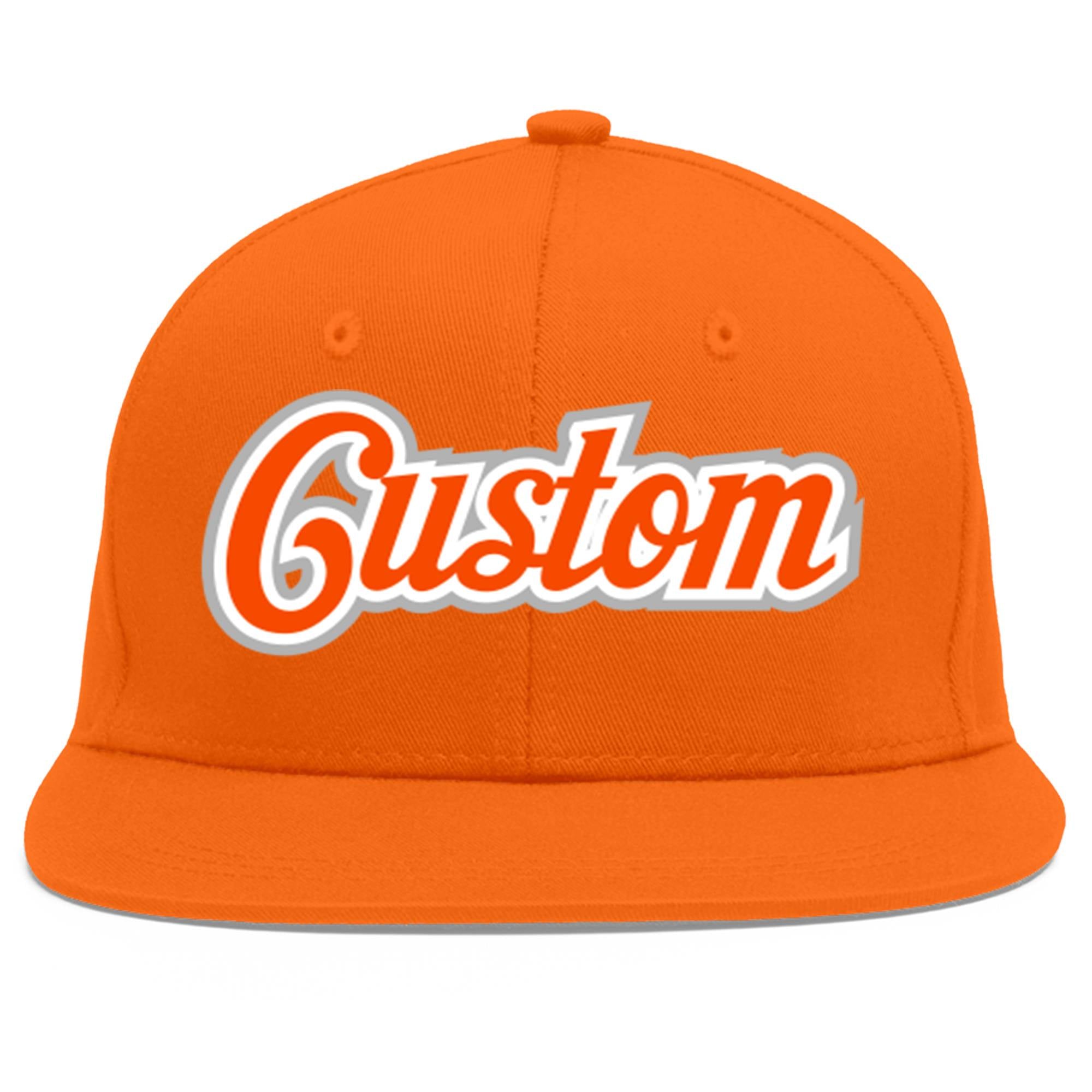 Casquette de baseball sport personnalisée Orange Orange-Blanc Flat Eaves