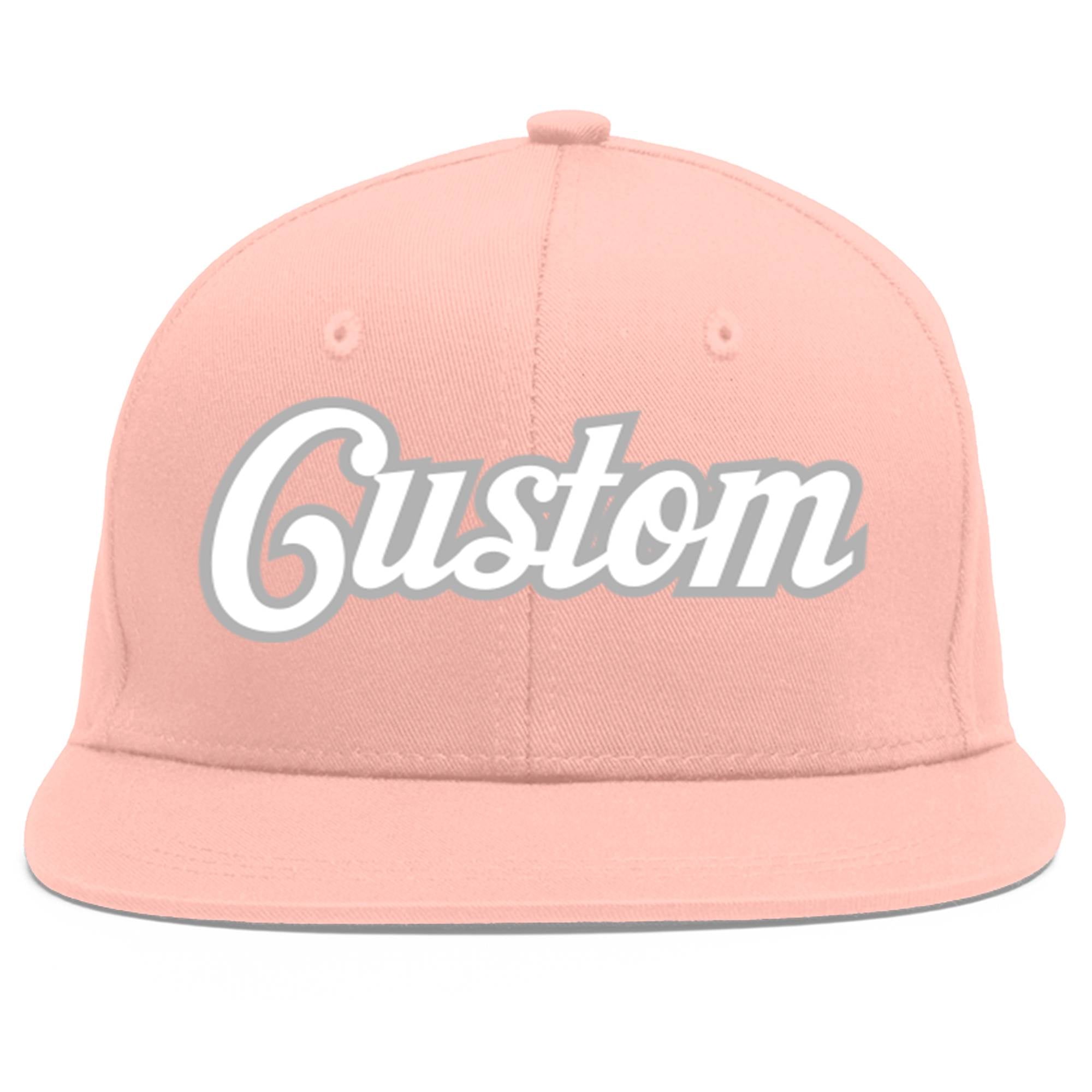 Casquette de baseball sport personnalisée rose blanc-gris Flat Eaves