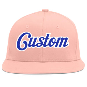 Casquette de baseball sport personnalisée rose Royal-White Flat Eaves