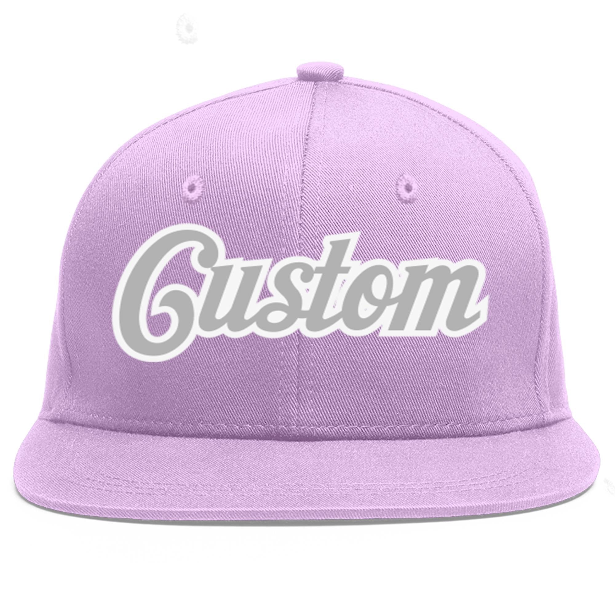 Casquette de baseball de sport personnalisée, violet clair, gris-blanc, à avant-toit plat