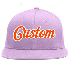 Casquette de baseball sport personnalisée violet clair orange-blanc