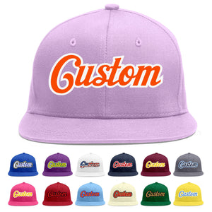 Casquette de baseball sport personnalisée violet clair orange-blanc