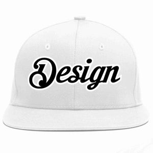 Custom White Black-White Flat Eaves Sport Baseball Cap Design for Men/Women/Youth