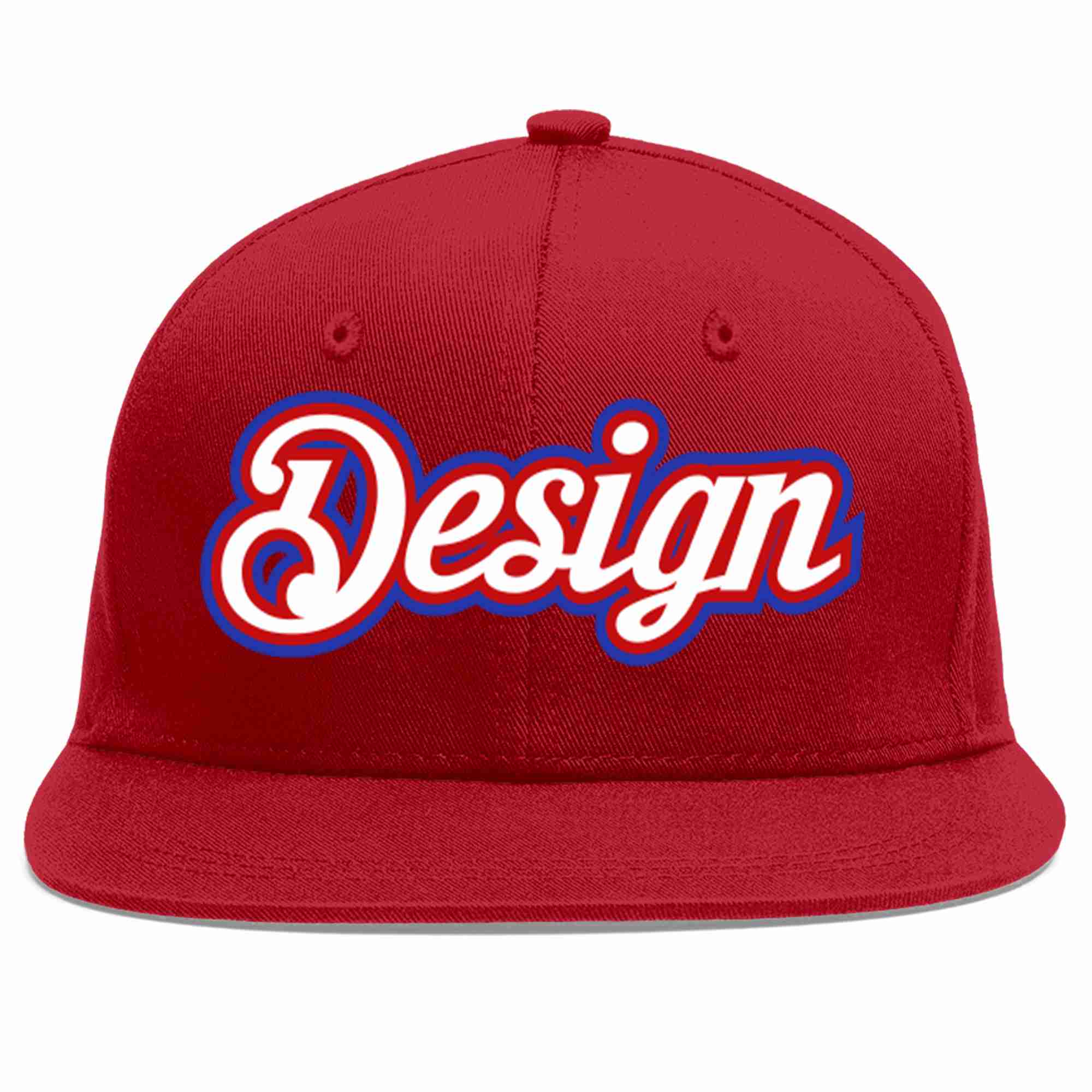 Custom Red White-Red Flat Eaves Sport Baseball Cap Design for Men/Women/Youth