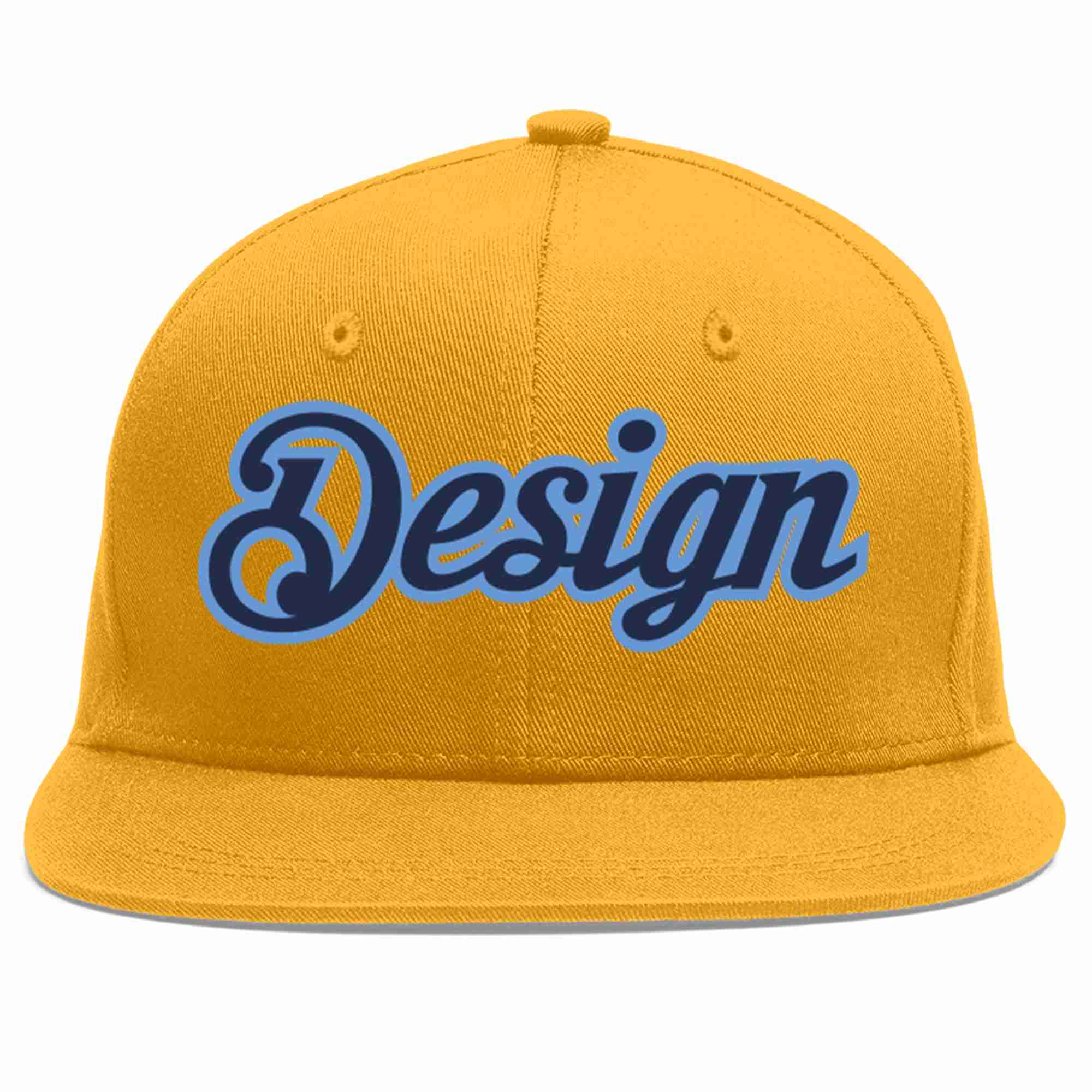 Conception personnalisée de casquette de baseball de sport à avant-toit plat bleu marine-bleu clair pour hommes/femmes/jeunes