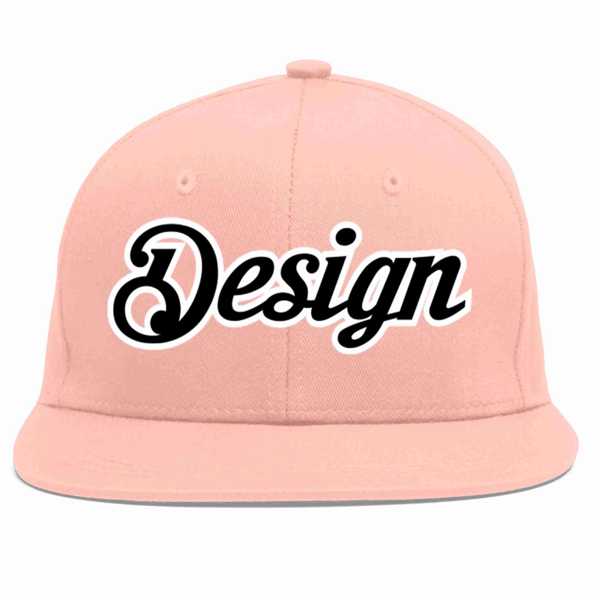 Conception personnalisée de casquette de baseball de sport à avant-toit plat rose noir-blanc pour hommes/femmes/jeunes