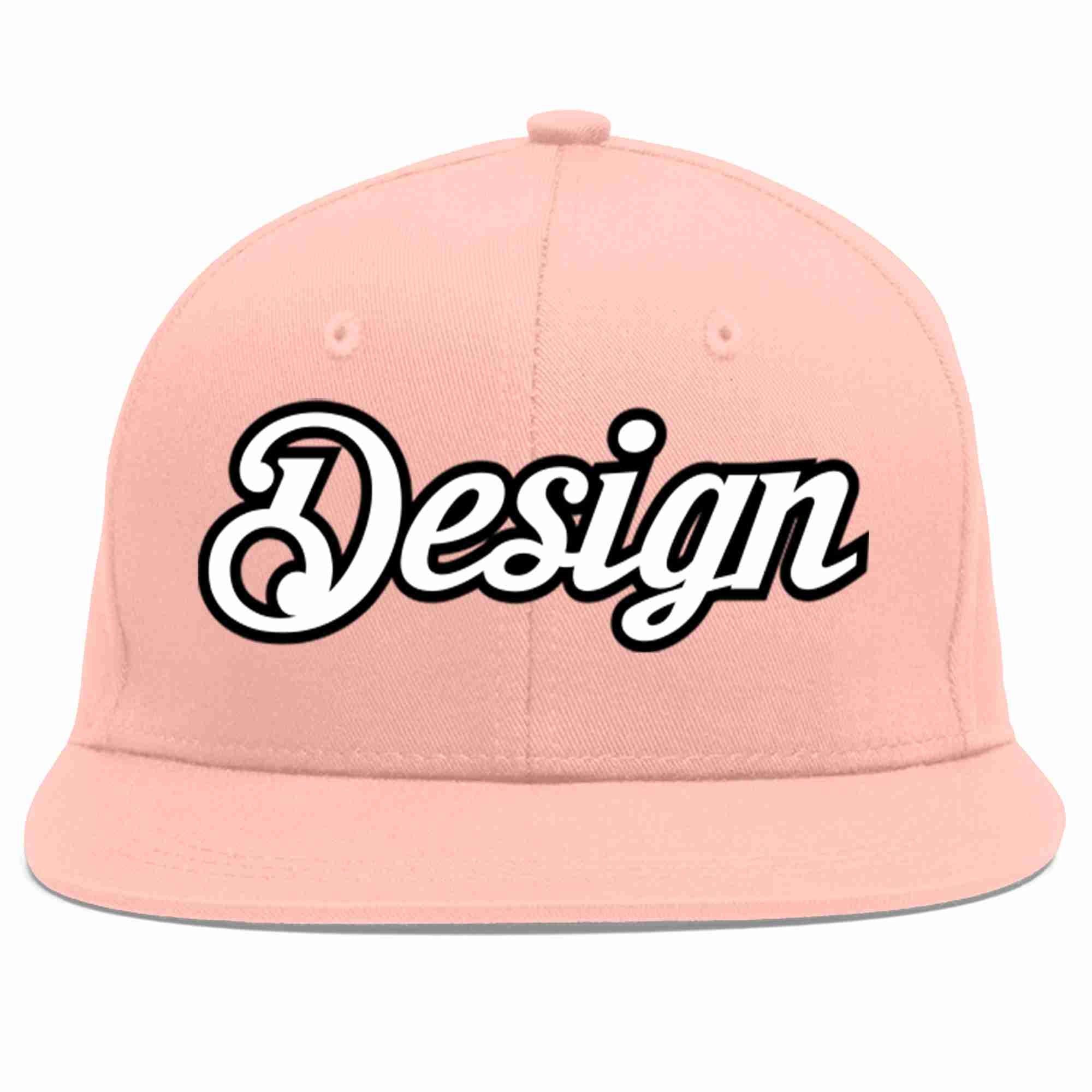 Conception personnalisée de casquette de baseball de sport à avant-toit plat rose blanc-noir pour hommes/femmes/jeunes