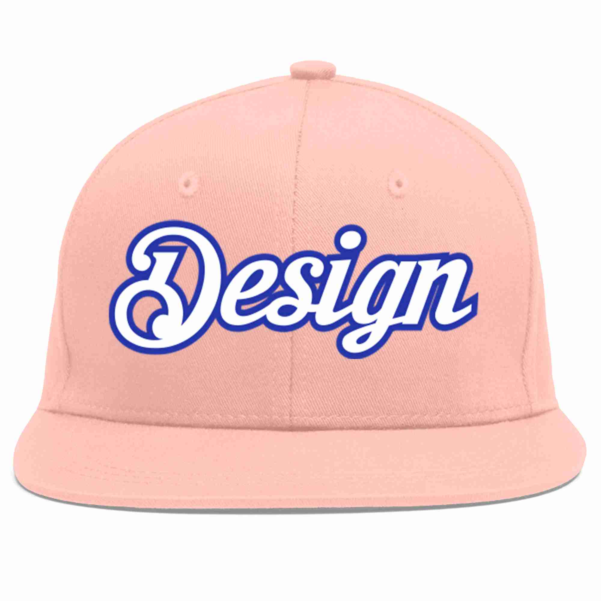 Casquette de baseball personnalisée rose blanc-Royal Flat Eaves Sport pour hommes/femmes/jeunes