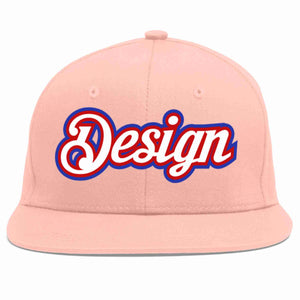 Conception personnalisée de casquette de baseball de sport à avant-toit plat rose blanc-rouge pour hommes/femmes/jeunes