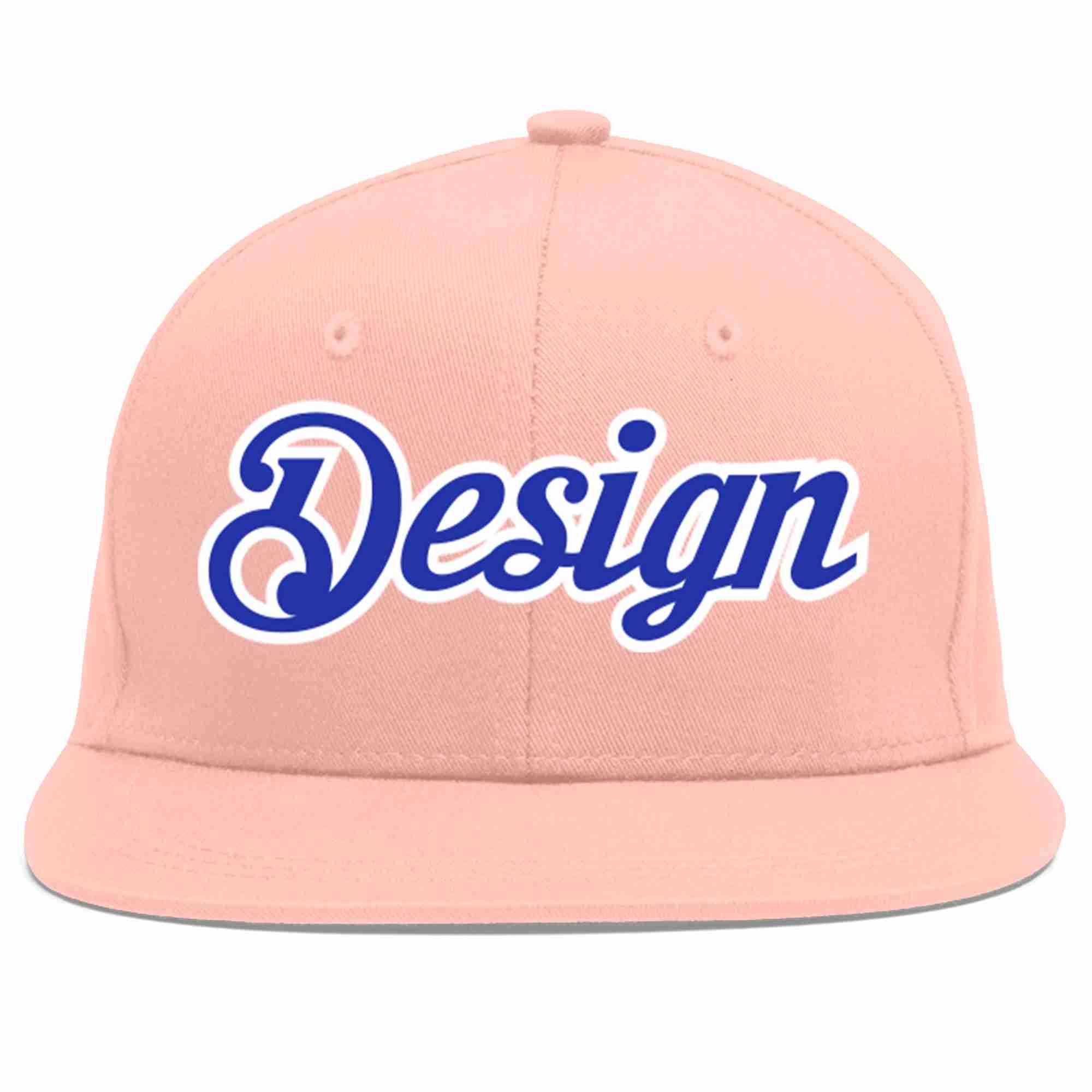 Custom Pink Royal-White Flat Eaves Sport Baseball Cap Design for Men/Women/Youth