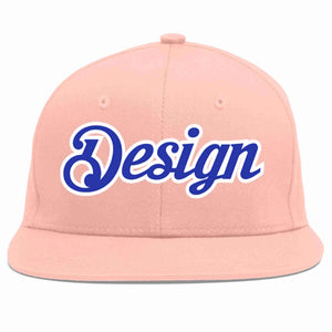 Conception personnalisée de casquette de baseball de sport à avant-toit plat rose royal-blanc pour hommes/femmes/jeunes