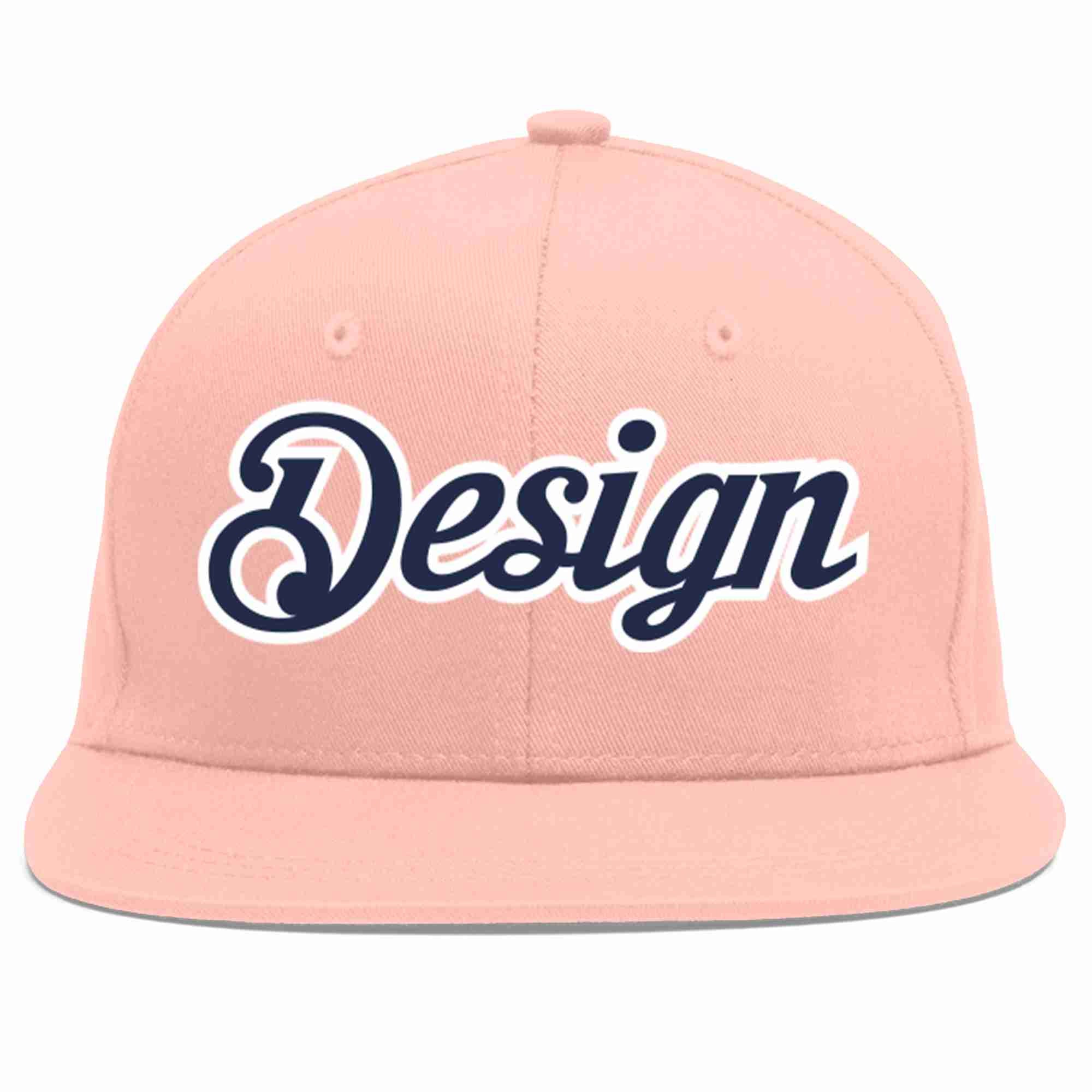 Conception personnalisée de casquette de baseball de sport à avant-toit plat rose marine-blanc pour hommes/femmes/jeunes