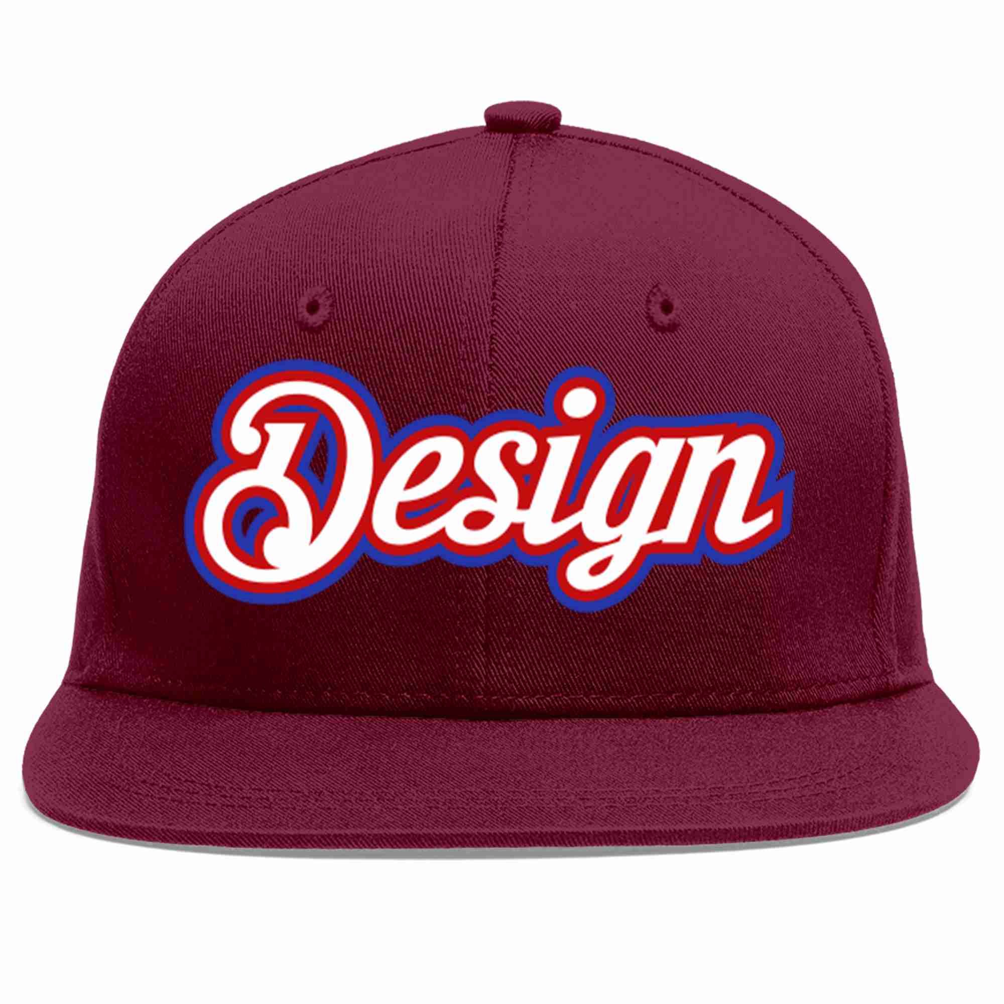 Custom Crimson White-Red Flat Eaves Sport Baseball Cap Design for Men/Women/Youth