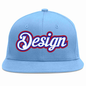 Casquette de baseball de sport personnalisée bleu clair blanc-royal, conception pour hommes/femmes/jeunes