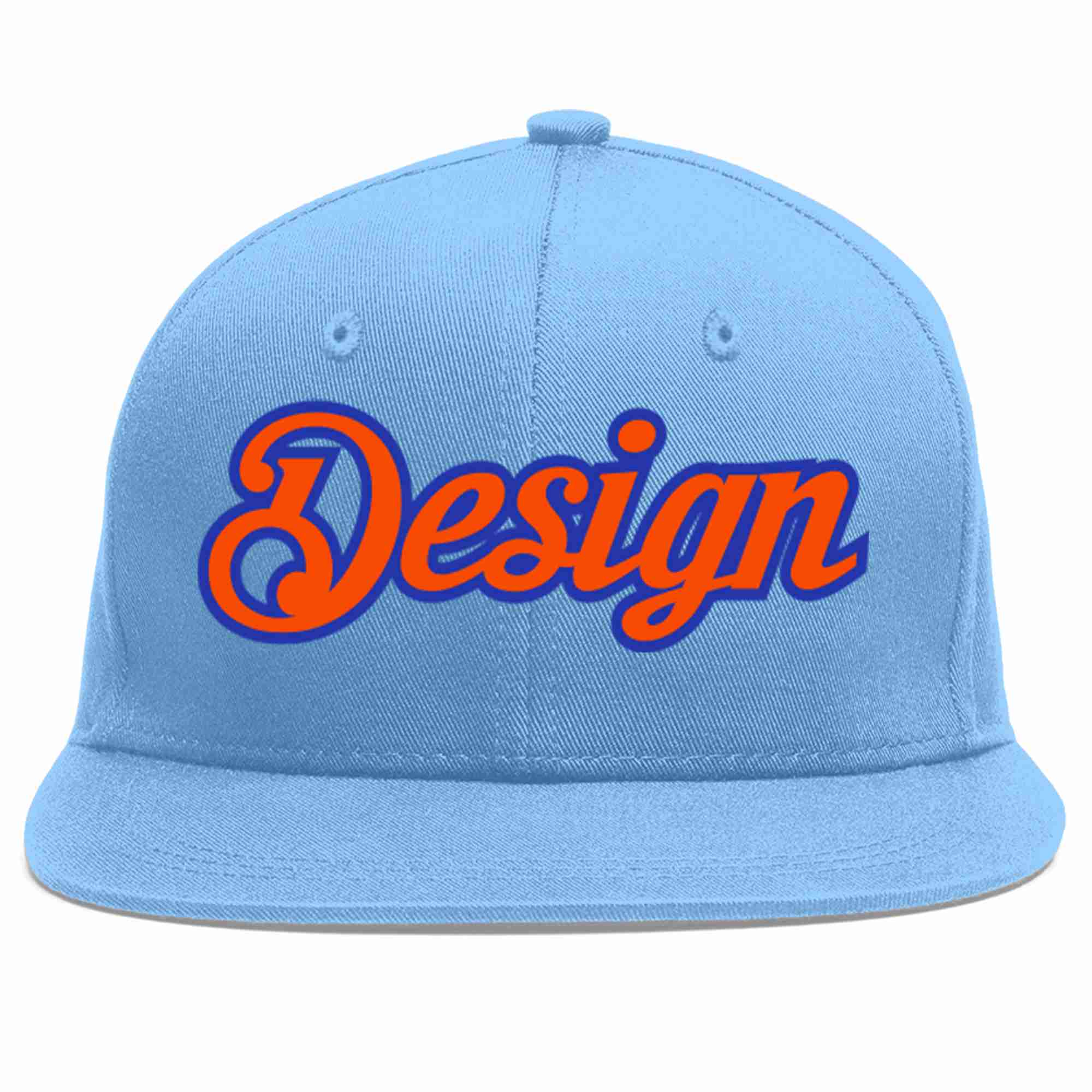 Casquette de baseball de sport personnalisée bleu clair orange-royal, conception pour hommes/femmes/jeunes