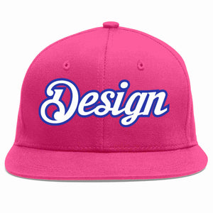 Casquette de baseball personnalisée Rose rouge blanc-Royal Flat Eaves, Design pour hommes/femmes/jeunes