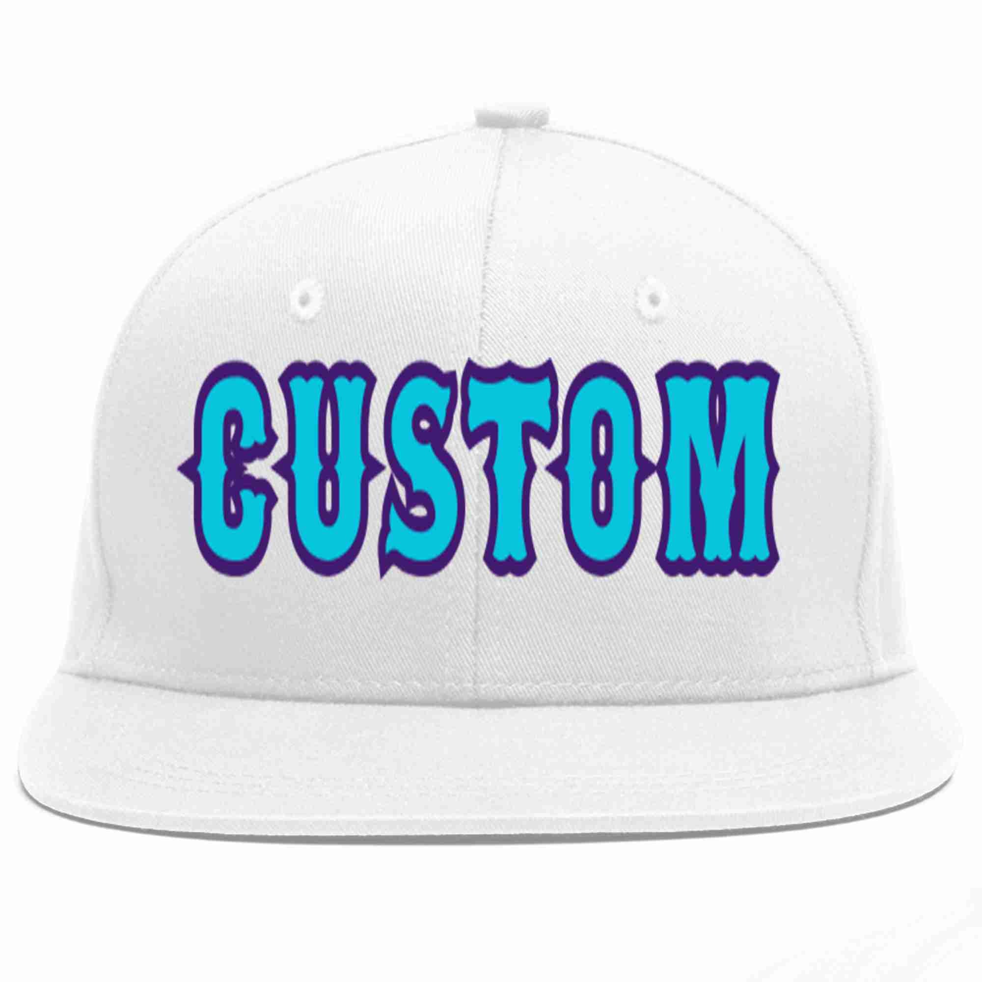 Casquette de baseball de sport décontractée, personnalisée, blanc, bleu clair-violet