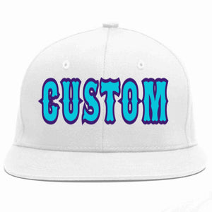 Custom White Light Blue-purple Casual Sport Baseball Cap