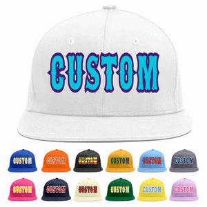 Custom White Light Blue-purple Casual Sport Baseball Cap