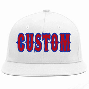 Custom White Red-Royal Casual Sport Baseball Cap