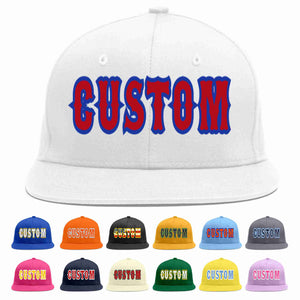 Custom White Red-Royal Casual Sport Baseball Cap