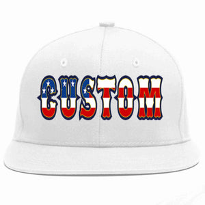 Casquette de baseball de sport décontractée blanche personnalisée avec drapeau américain vintage et or