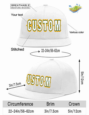 Custom White White-Kelly Green Casual Sport Baseball Cap