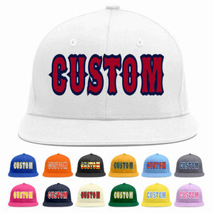 Custom White Red-Navy Casual Sport Baseball Cap