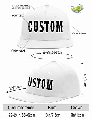 Custom White Black-White Casual Sport Baseball Cap