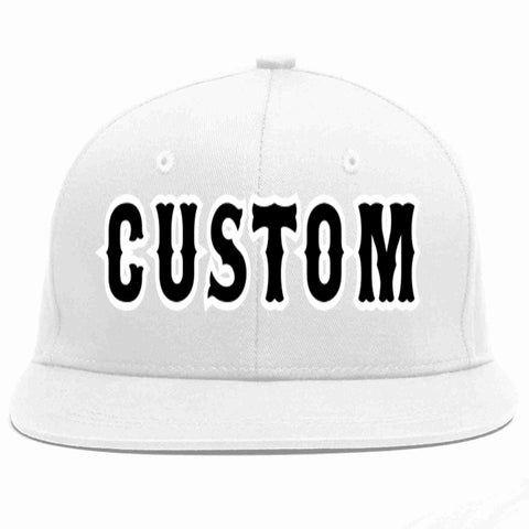 Custom White Black-White Casual Sport Baseball Cap