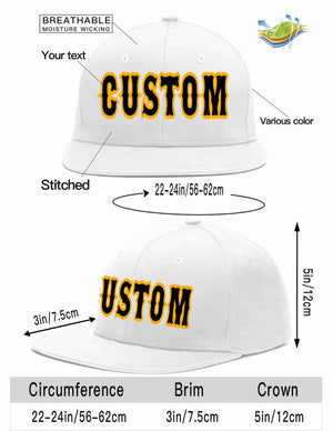 Custom White Black-Yellow Casual Sport Baseball Cap