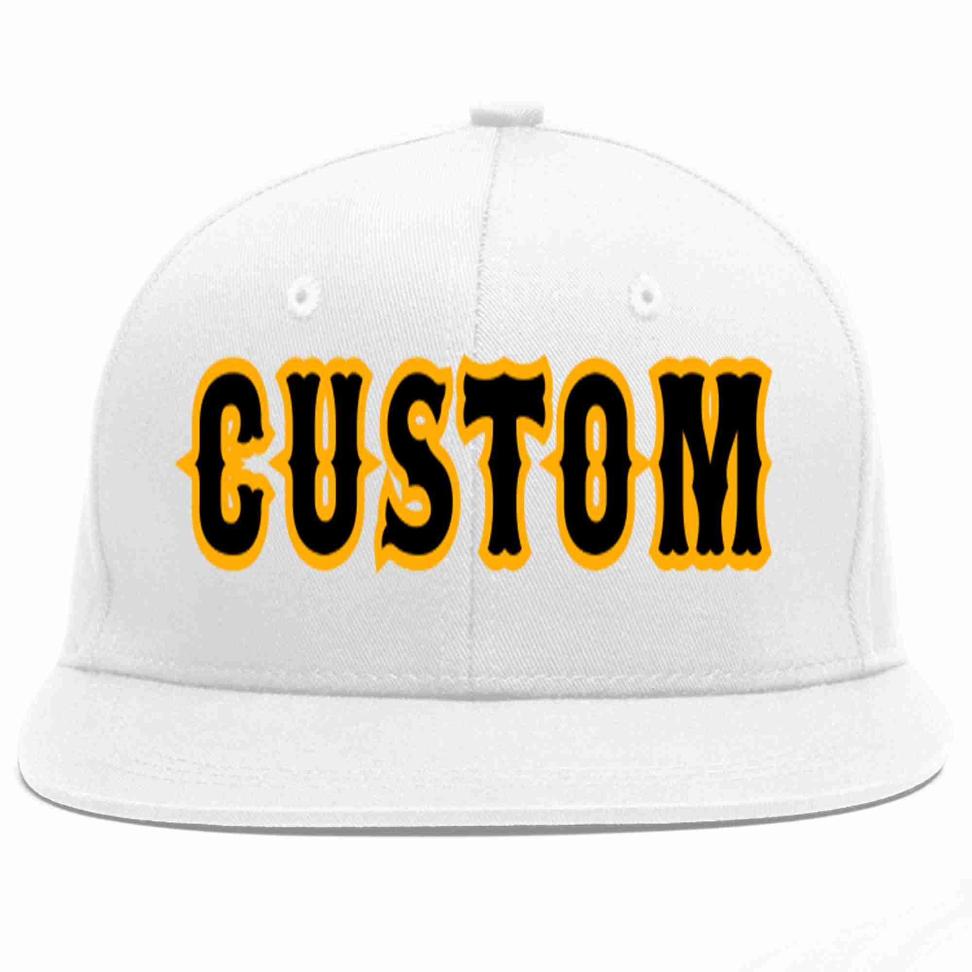 Casquette de baseball sport décontractée blanche, noire et jaune, personnalisée