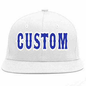 Custom White Royal-White Casual Sport Baseball Cap