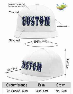 Custom White Navy-White Casual Sport Baseball Cap