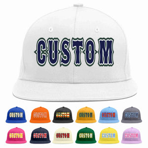 Custom White Navy-White Casual Sport Baseball Cap