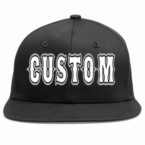 Casquette de baseball sport décontractée personnalisée noir blanc-noir